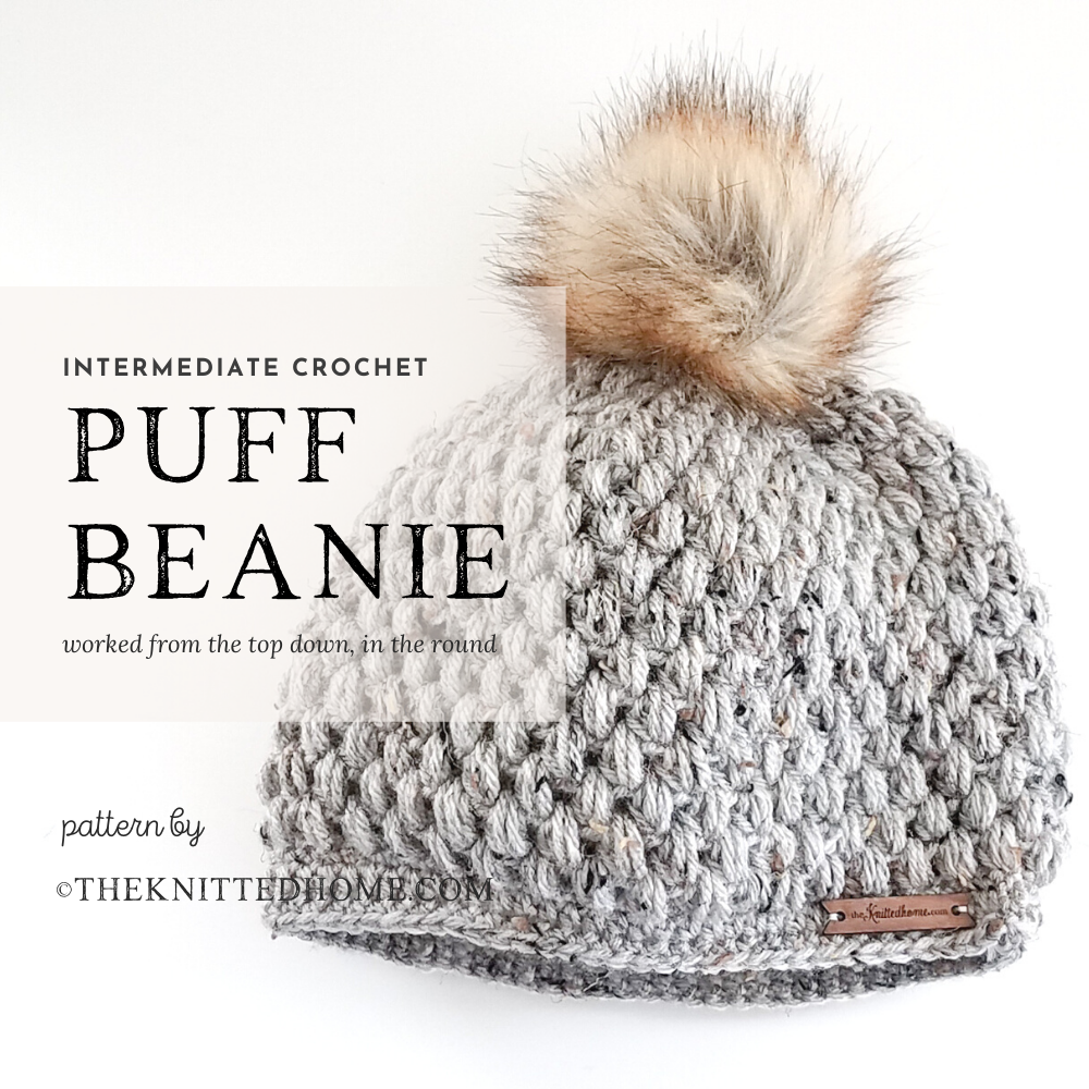 Intermediate Crochet Puff Stitch Beanie Pattern