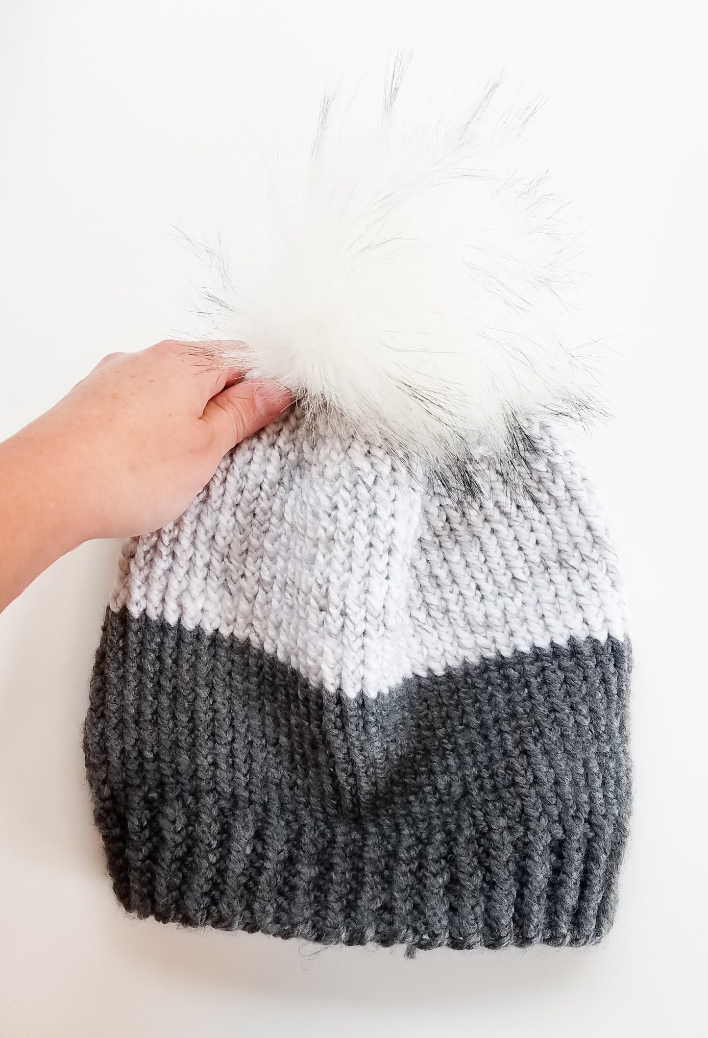 Two-Tone Knit Beanie