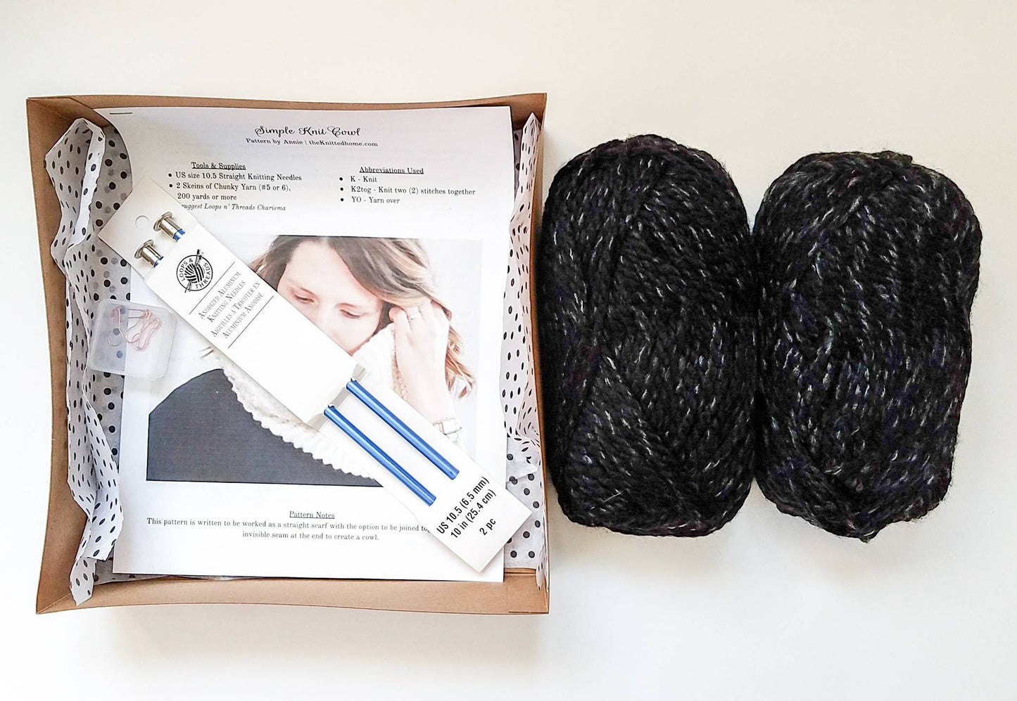 DIY Beginner Knit Double Wrap Cowl Scarf Kit