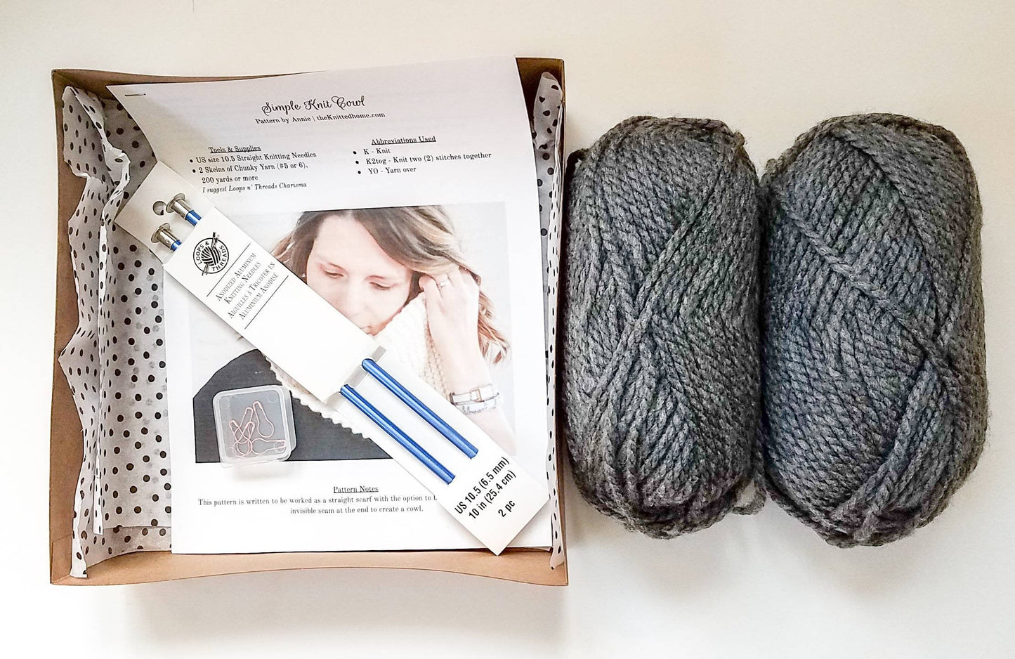 DIY Beginner Knit Double Wrap Cowl Scarf Kit