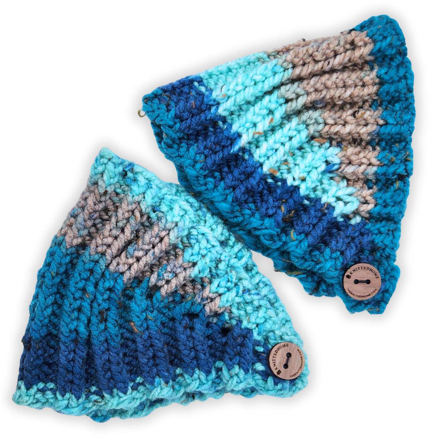 Knit Ear Warmer Headband with Button