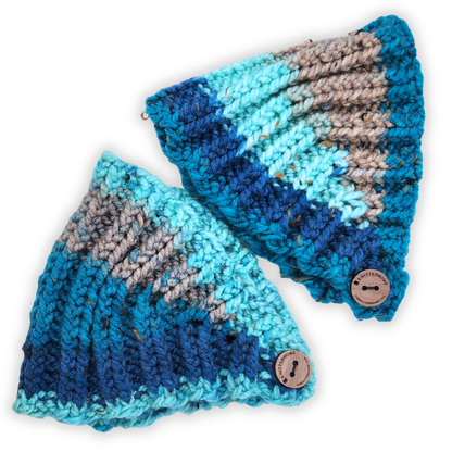 Knit Ear Warmer Headband with Button