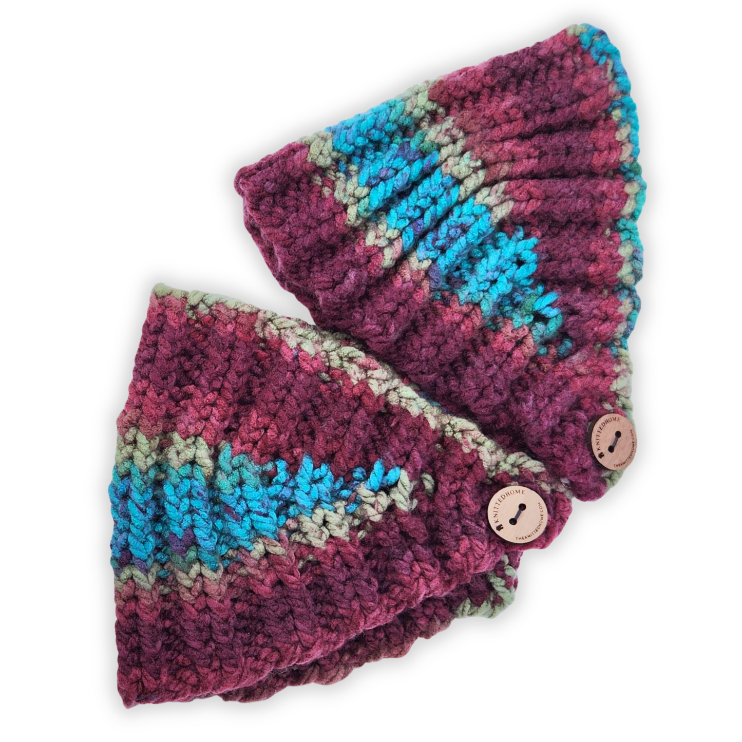 Knit Ear Warmer Headband with Button