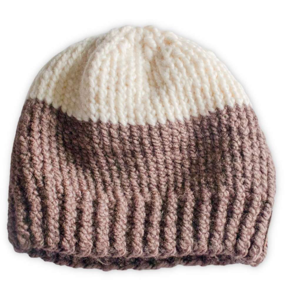 Two-Tone Knit Beanie