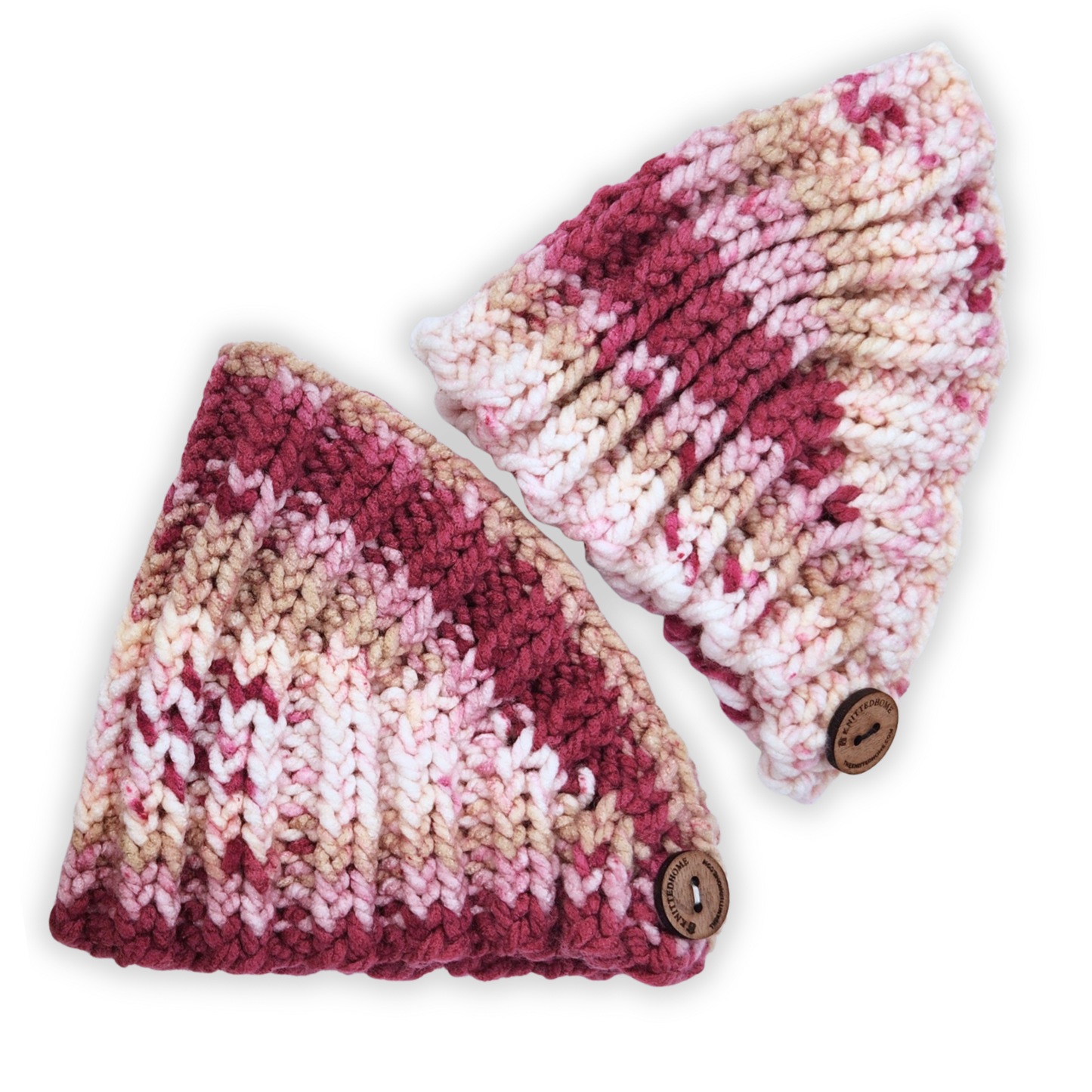 Knit Ear Warmer Headband with Button