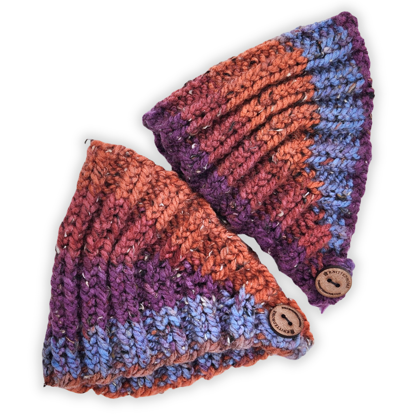 Knit Ear Warmer Headband with Button