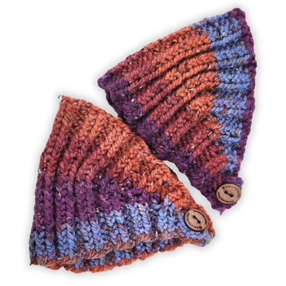 Knit Ear Warmer Headband with Button
