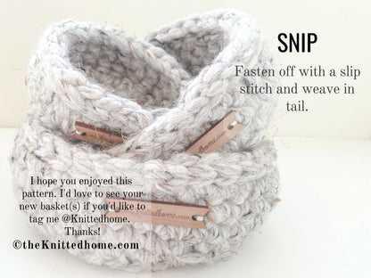 Intermediate Crochet Nesting Baskets Bowls Pattern