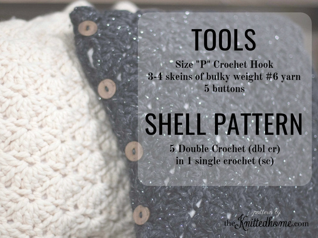Intermediate Crochet Shell Pillow Cover Pattern