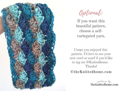 Intermediate Crochet Shell Cowl Scarf